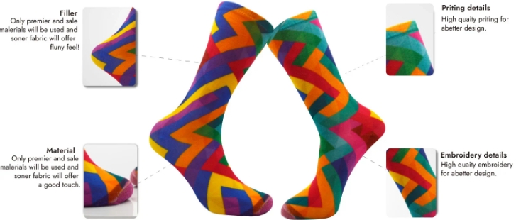 Manufacturing Details of PCustom Printed Sock