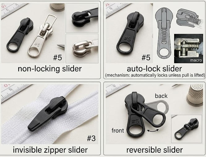nylon zipper sliders